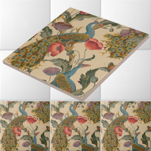  Art Nouveau 1890 The Peacock Pattern Tegeltje