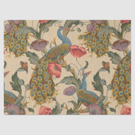  Art Nouveau 1890 The Peacock Pattern Tissuepapier (Voorkant)