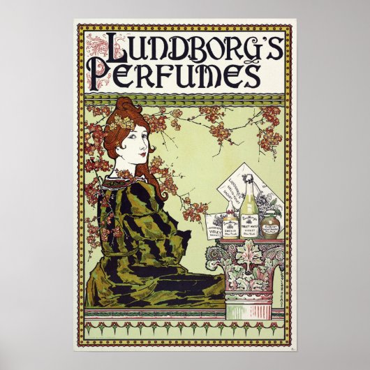 Art Nouveau 1894 Perfume Ad door Louis John Rhead Poster (Voorkant)