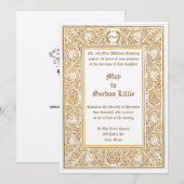 Art Nouveau 1895 Foliage & Floral Border Wedding Kaart (Voorkant / Achterkant)