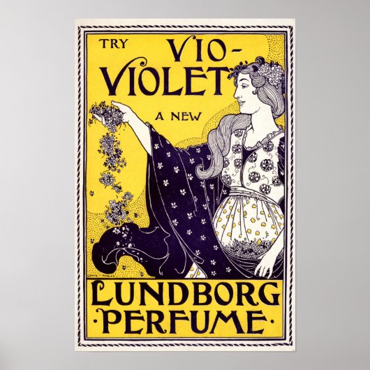 Art Nouveau 1895 Parfume Ad door Louise John Rhead Poster (Voorkant)