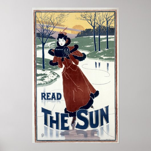 Art Nouveau 1895 The Sun en Louis John Rhead Poster (Voorkant)