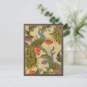  Art Nouveau 1896 Het pauw patroon Briefkaart (Staand voorkant)