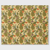 Art Nouveau 1896 Het pauw patroon Cadeaupapier (Vlak)