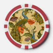 Art Nouveau 1896 Het pauw patroon Poker Chips (Voorkant)