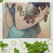 Art Nouveau 1897 "Fruit" door Alphonse Mucha Theedoek (Gevouwen)