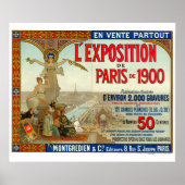  Art Nouveau 1900 Paris Poster (Voorkant)