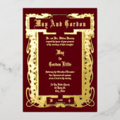  Art Nouveau 1902 Bloemengrens Bruiloft Folie Uitnodiging (Voorkant)