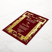  Art Nouveau 1902 Bloemengrens Bruiloft Folie Uitnodiging (Gedraaid)