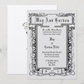  Art Nouveau 1902 Bloemengrens Bruiloft Kaart (Voorkant / Achterkant)