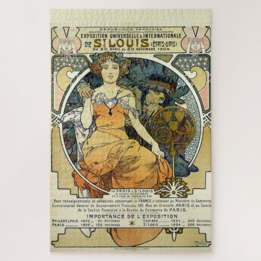 Art Nouveau 1904 World's Fair van Alphonse Mucha Legpuzzel (Verticaal)