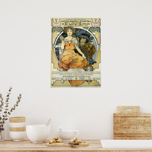 Art Nouveau 1904 World's Fair van Alphonse Mucha Poster (Keuken)