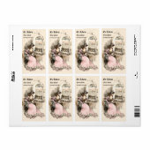 Art Nouveau 1905 Ex Libris Girl & Book Sjabloon Etiket (Full Sheet)