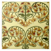  art nouveau 1907 bloemenpatroon ontwerp tegeltje (Voorkant)