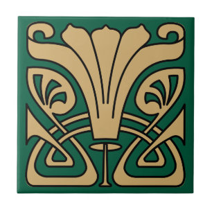  Art Nouveau 1907 Floral Ornament Frieze Tegeltje
