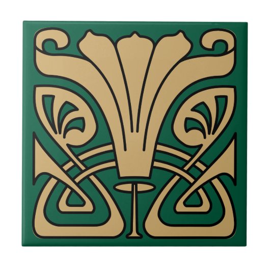  Art Nouveau 1907 Floral Ornament Frieze Tegeltje (Voorkant)