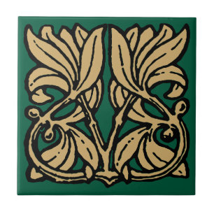  Art Nouveau 1911 Floral Ornament Frieze Tegeltje