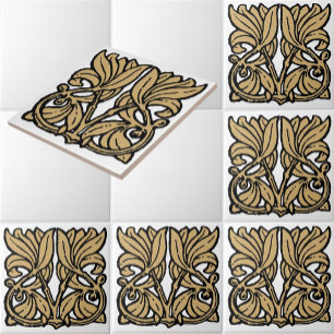  Art Nouveau 1911 Floral Ornament Frieze Tegeltje