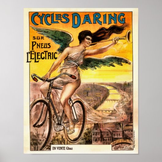 Art Nouveau 1920's Cycles Daring Poster (Voorkant)