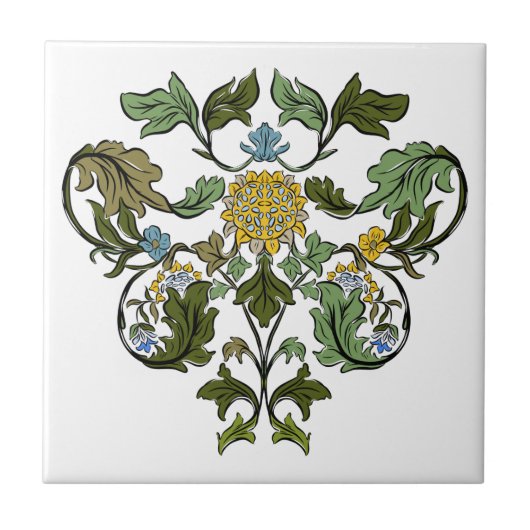 Art Nouveau 19e-eeuwse kunst Tegeltje (Voorkant)