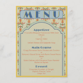 Art Nouveau 4,5 inch x 6,25 inch huwelijksmenu Menu