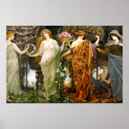 Art Nouveau '4 Seizoenen' van Walter Crane Poster