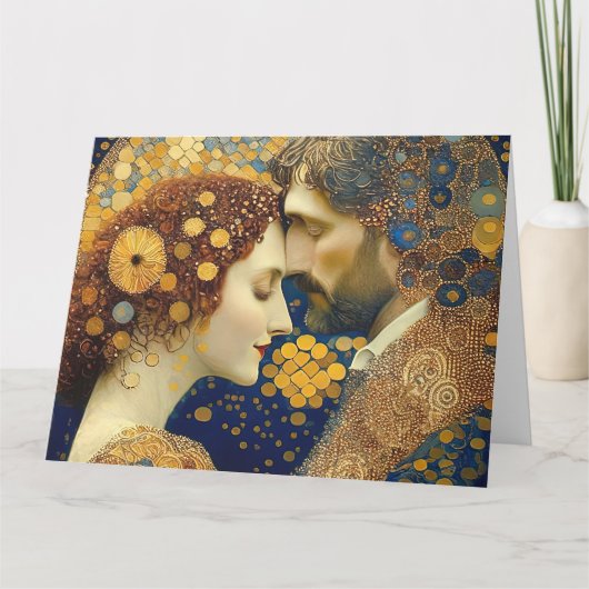 Art Nouveau A Couple In Love  Bedankkaart (Voorkant)