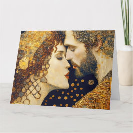 Art Nouveau A Couple In Love Bedankkaart