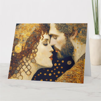 Art Nouveau A Couple In Love  Bedankkaart