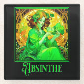 Art Nouveau Absinthe Glazen Onderzetter (Voorkant)