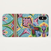 Art nouveau abstract blauw roze textiel kunstpatro Case-Mate iPhone case (Achterkant (horizontaal))