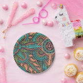 Art nouveau abstract blauwgroen christopher dresso papieren bordje (Feest)