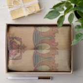 Art nouveau abstract flower burgundy red green tissuepapier (Geschenk)