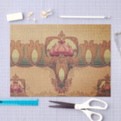 Art nouveau abstract flower burgundy red green tissuepapier (Craft)