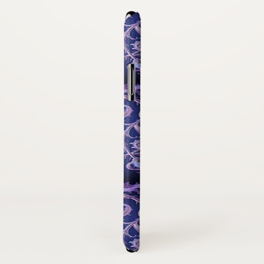 Art nouveau abstract juweelpatroon blauw paars Case-Mate iPhone case (Achterkant / rechts)