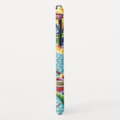 Art nouveau abstract motief roze blauw textiel art Case-Mate iPhone case (Achterkant/links)