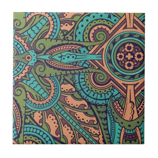 Art nouveau abstract Patroon Christopher dresser Tegeltje (Voorkant)