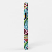 Art nouveau abstract patroonblauw roze textielkuns Case-Mate iPhone case (Achterkant/rechts)