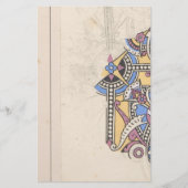 Art nouveau abstract textiel Christopher dressoir Briefpapier (Voorkant)