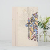 Art nouveau abstract textiel Christopher dressoir Briefpapier (Staand voorkant)