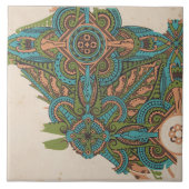 Art nouveau abstracte art christopher dressoir tegeltje (Voorkant)