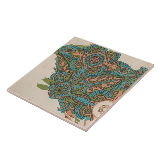 Art nouveau abstracte art christopher dressoir tegeltje (Zijkant)