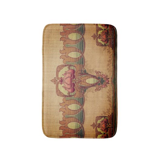 Art nouveau abstracte bloem bordeaux rood groen badmat (Voorkant Verticaal)