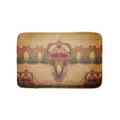 Art nouveau abstracte bloem bordeaux rood groen badmat (Voorkant)