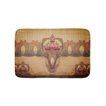 Art nouveau abstracte bloem bordeaux rood groen