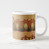 Art nouveau abstracte bloem bordeaux rood groen grote koffiekop (Rechts)