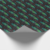 Art nouveau abstracte decoratie bruin groen cadeaupapier (Hoek)