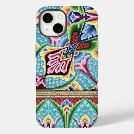 Art nouveau abstracte kleurrijke textiel art dress Case-Mate iPhone case (Achterkant)