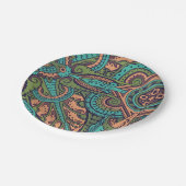 Art nouveau abstracte teal christopher dresser  papieren bordje (Gekanteld)