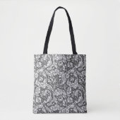 Art Nouveau Acanthus Leaves en Flowers, Grey Tote Bag (Voorkant)
